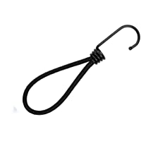 fuxton 25 Goma tensora con gancho certificada por TÜV (engomada- negra 130 mm) para lonas- redes- pancartas. Eslingas…